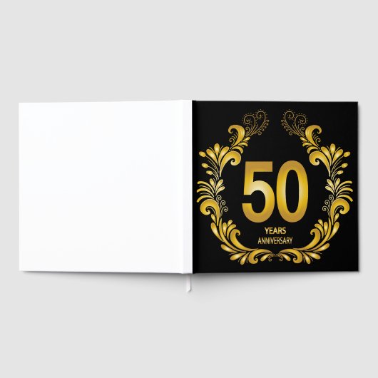 50 Jahre Gold Glitzer Jubiläum Gästebuch (Voll)