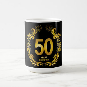 50 Jahre Gold Glitzer Jubiläum Kaffeetasse