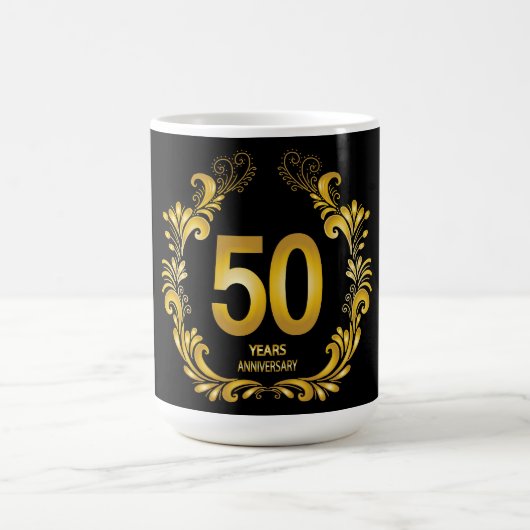 50 Jahre Gold Glitzer Jubiläum Kaffeetasse (Mittel)