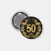 50 Jahre Gold Glitzer Jubiläum Magnet (Vorderseite/Rückseite)
