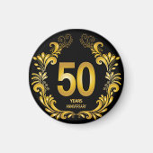 50 Jahre Gold Glitzer Jubiläum Magnet (Vorne)