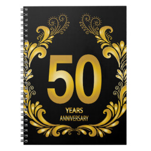 50 Jahre Gold Glitzer Jubiläum Notizblock