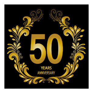 50 Jahre Gold Glitzer Jubiläum Poster