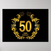 50 Jahre Gold Glitzer Jubiläum Poster (Vorne)