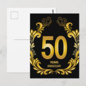 50 Jahre Gold Glitzer Jubiläum Postkarte (Vorne/Hinten)