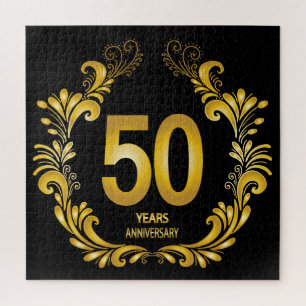 50 Jahre Gold Glitzer Jubiläum Puzzle