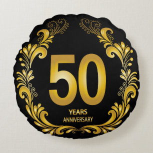 50 Jahre Gold Glitzer Jubiläum Rundes Kissen