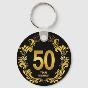 50 Jahre Gold Glitzer Jubiläum Schlüsselanhänger