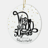 50 Jahre Gold Personalisiert Keramik Ornament (Links)