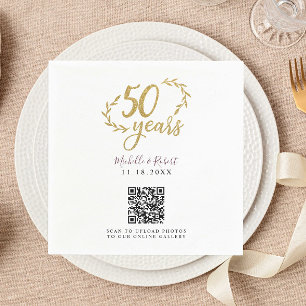 50 Jahre Gold Share Fotos QR-Code Serviette