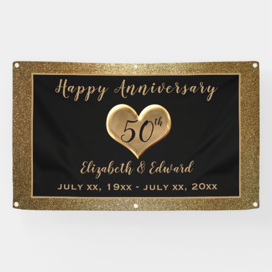 50 Jahre Gold Sparkle - Hanging Banner