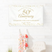 50 Jahre Gold Staub Confetti Willkommen Banner (Insitu)