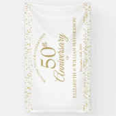 50 Jahre Gold Staub Confetti Willkommen Banner (Vertikal)