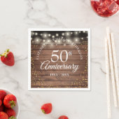 50 Jahre Gold Staub Rustikale String Lights Serviette (Beispiel)