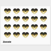 50 Jahre Gold und Black 1.5" Heart Sticker (Blatt)