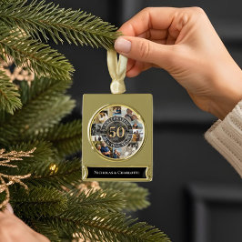 50 Jahre goldene Hochzeit Infinity-Fotocollage Banner-Ornament Gold