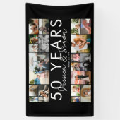 50 Jahre goldenes Hochzeitstag Foto Collage Banner (Vertikal)