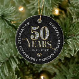 50 Jahre Goldhochzeit Jubiläum Keramik Ornament