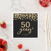 50 Jahre Hochzeit Jubiläum Chic Black and Gold Serviette (Beispiel)