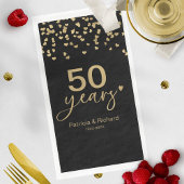 50 Jahre Hochzeit Jubiläum Schwarz und Gold Serviette