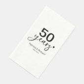 50 Jahre Hochzeit Jubiläum Schwarz-Weiß Serviette (Ecke)