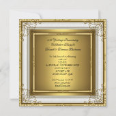 50 Jahre Hochzeit Weißes Gold Elegant Einladung (Rückseite)