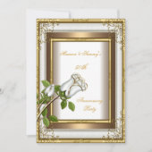 50 Jahre Hochzeit White Rose Gold Elegant 2 Einladung (Vorderseite)