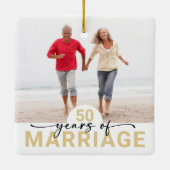 50 Jahre Hochzeitsszenario-Foto Keramikornament (Rückseite)