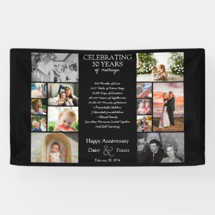 50 Jahre Hochzeitstag Foto Collage bearbeitbar Banner