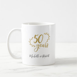 50 Jahre Hochzeitstag Geschenk Gold Glitzer Kaffeetasse