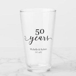 50 Jahre Hochzeitstag Minimal Elegant Glas