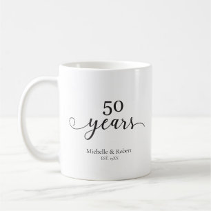 50 Jahre Hochzeitstag Minimal Elegant Kaffeetasse