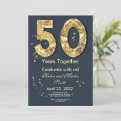 50 Jahre Hochzeitstag-Party Einladung (Stehend Vorderseite)