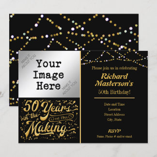 50 Jahre im Making 50. Geburtstag Black & Gold Einladung