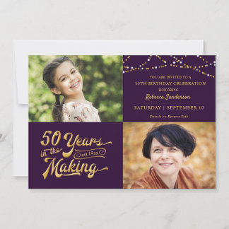 50 JAHRE IN DER MAKING String Lights Geburtstag Einladung