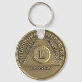 50 Jahre INDIVIDUELLE NAME Sober Medallion Schlüsselanhänger (Vorderseite)