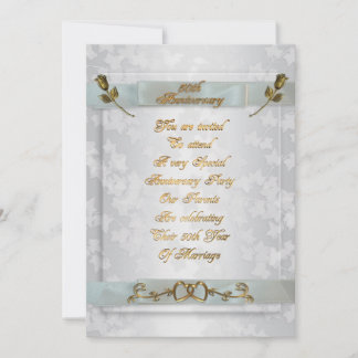 50 Jahre Jubiläum der Eltern laden goldene Rose ei Einladung