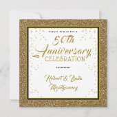 50 Jahre Jubiläum Elegant Gold Einladung (Vorderseite)