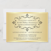 50 Jahre Jubiläum Elegantes Black Gold Foto Einlad Einladung (Rückseite)