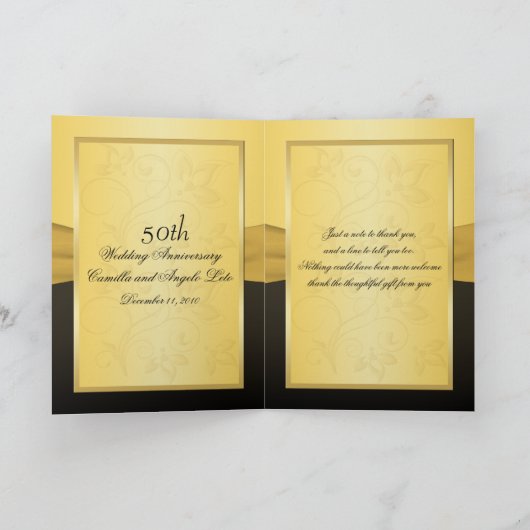 50 Jahre Jubiläum Joded Hearts Dankeschön-Karte Dankeskarte (Innenseite)