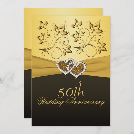 50 Jahre Jubiläum Mitarbeit bei der Hochzeitsfeier Einladung (Vorne/Hinten)