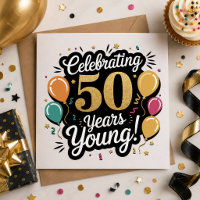 50 Jahre jung eine Goldene Jubiläekarte feiern