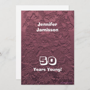 50 Jahre Junge Geburtstagsparty Pink Rag Doll Einladung