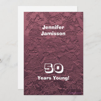 50 Jahre Junge Geburtstagsparty Pink Rag Doll Einladung