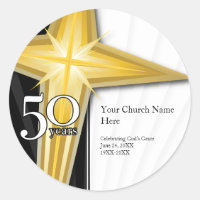 50 Jahre Kirche-Jahrestag Sticker