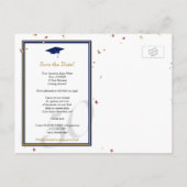 50 Jahre Klasse Wiedersehen Save the Date BLAU Ankündigungspostkarte (Rückseite)