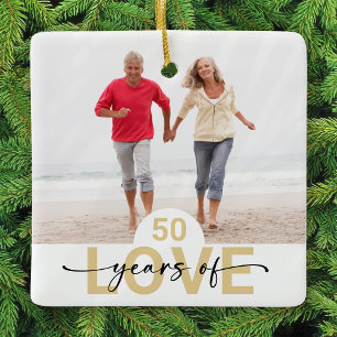 50 Jahre Liebe Hochzeitsjubiläum Foto Keramikornament