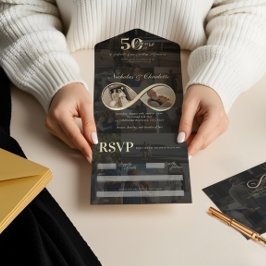 50 Jahre Liebe Unendlichkeit Foto Collage Jahresta All-in-One-Einladung