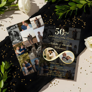 50 Jahre Liebe Unendlichkeit Foto Collage Jahresta Folieneinladung