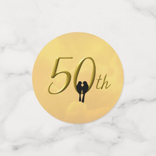 50 Jahre Lovebirds Foto Vorlage Confetti Konfetti (Klein Vorderseite)